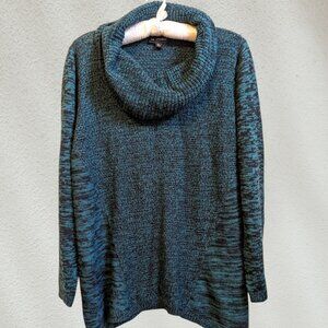I.N. Studio Cowl Neck Drapey Sweater Heather Green XL